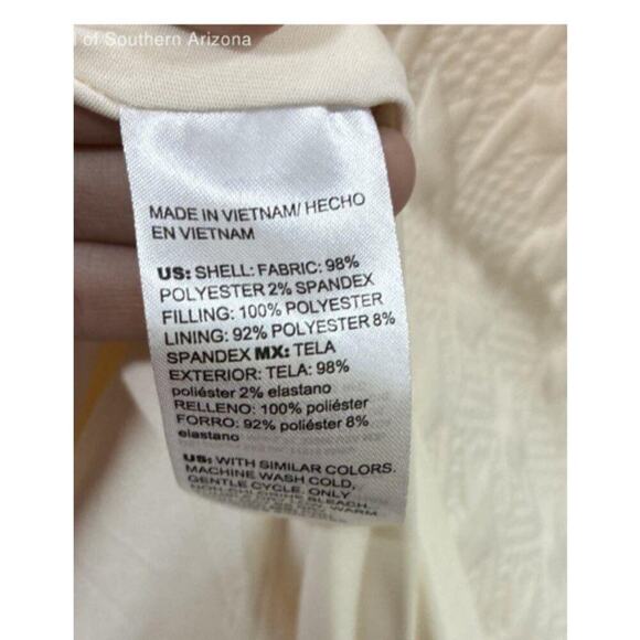 Chico's Cream Houndstooth Open Front Jacket – Longline Blazer Coat Size 3 XL - Picture 3 of 4